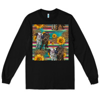 Black two cute heifers seamless pattern Long Sleeve Tee - HRA Design Shop