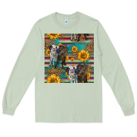 Matcha two cute heifers seamless pattern Long Sleeve Tee - HRA Design Shop