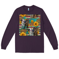 Plum two cute heifers seamless pattern Long Sleeve Tee - HRA Design Shop