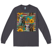 Smoke two cute heifers seamless pattern Long Sleeve Tee - HRA Design Shop