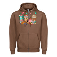 Chestnut baking coffee cups Zipper Hoodie - Jasminsmagicworld