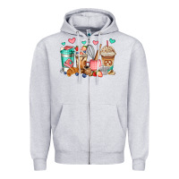Heather Grey baking coffee cups Zipper Hoodie - Jasminsmagicworld