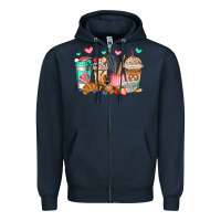 Navy baking coffee cups Zipper Hoodie - Jasminsmagicworld