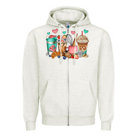 Oatmeal Heather baking coffee cups Zipper Hoodie - Jasminsmagicworld