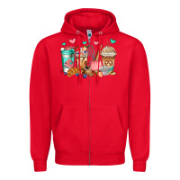 Red baking coffee cups Zipper Hoodie - Jasminsmagicworld