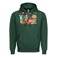 Sports Green baking coffee cups Zipper Hoodie - Jasminsmagicworld