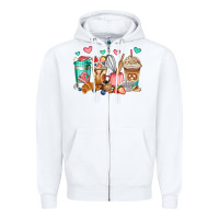 White baking coffee cups Zipper Hoodie - Jasminsmagicworld