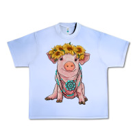Grape Ice sunflower pig with gemstone Urban Heavy Tee - RanaPortraitStore