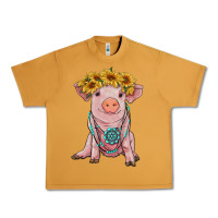 Peanut Butter sunflower pig with gemstone Urban Heavy Tee - RanaPortraitStore