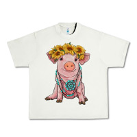 Pistachio sunflower pig with gemstone Urban Heavy Tee - RanaPortraitStore
