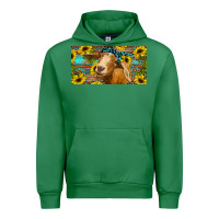 Emerald Goat with sunflowers and leopard Urban Hoodie - RanaPortraitStore