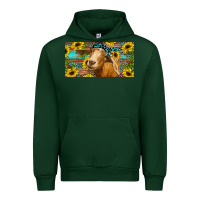 Forest Green Goat with sunflowers and leopard Urban Hoodie - RanaPortraitStore