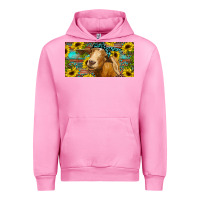 Fuchsia Pink Goat with sunflowers and leopard Urban Hoodie - RanaPortraitStore