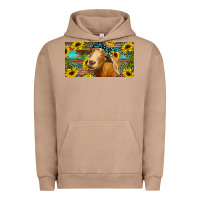 Pigment Burro Goat with sunflowers and leopard Urban Hoodie - RanaPortraitStore
