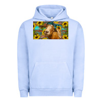 Pigment Grape Ice Goat with sunflowers and leopard Urban Hoodie - RanaPortraitStore