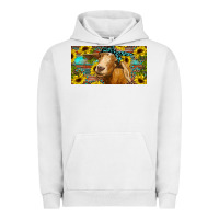 Pigment Lunar Rock Goat with sunflowers and leopard Urban Hoodie - RanaPortraitStore