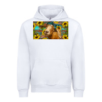 White Goat with sunflowers and leopard Urban Hoodie - RanaPortraitStore
