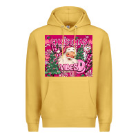 Antique Gold pink christmas vibes Premium Hoodie - MaliasSmallBusiness