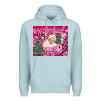 Blue Mist pink christmas vibes Premium Hoodie - MaliasSmallBusiness