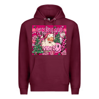 Burgundy pink christmas vibes Premium Hoodie - MaliasSmallBusiness
