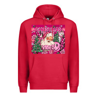 Cardinal pink christmas vibes Premium Hoodie - MaliasSmallBusiness