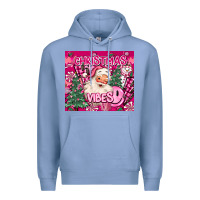 Colony Blue pink christmas vibes Premium Hoodie - MaliasSmallBusiness