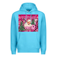 Ocean Blue pink christmas vibes Premium Hoodie - MaliasSmallBusiness