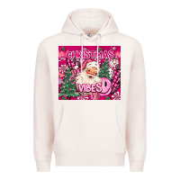 Pale Pink pink christmas vibes Premium Hoodie - MaliasSmallBusiness