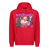 Red pink christmas vibes Premium Hoodie - MaliasSmallBusiness