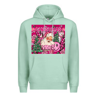 Seafoam pink christmas vibes Premium Hoodie - MaliasSmallBusiness
