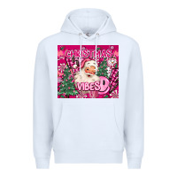 White pink christmas vibes Premium Hoodie - MaliasSmallBusiness