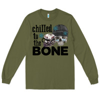 Army Green Chilled to the bone skull winter Long Sleeve Tee - FaDigitalArtStudio