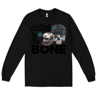 Black Chilled to the bone skull winter Long Sleeve Tee - FaDigitalArtStudio