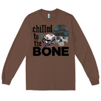 Chestnut Chilled to the bone skull winter Long Sleeve Tee - FaDigitalArtStudio