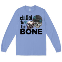 Colony Blue Chilled to the bone skull winter Long Sleeve Tee - FaDigitalArtStudio