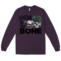Plum Chilled to the bone skull winter Long Sleeve Tee - FaDigitalArtStudio