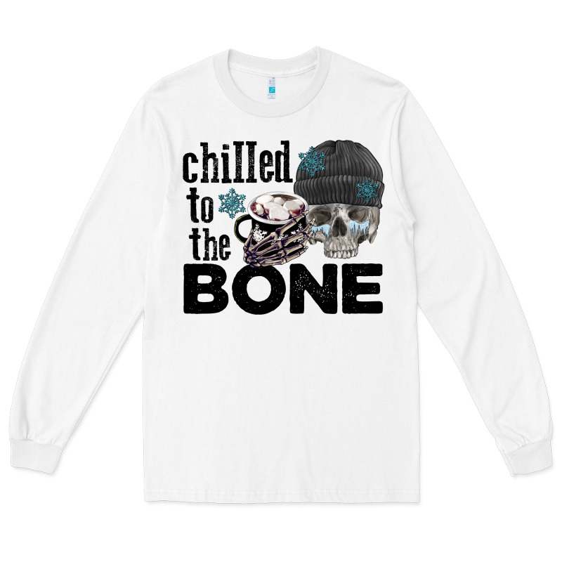 Chilled To The Bone Skull Winter Long Sleeve Tee by FaDigitalArtStudio | Teevron