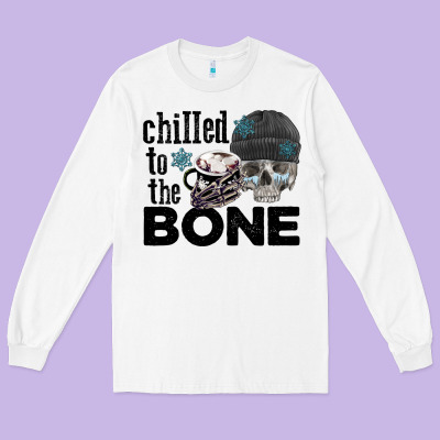 Chilled To The Bone Skull Winter Long Sleeve Tee Designed By Fadigitalartstudio