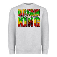 Heather Grey dream like king with crown Heavyweight Sweatshirt - texasbilliewilder