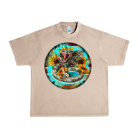 French Oak rattlesnake and sunflower Urban Heavy Tee - BarkalooDesign