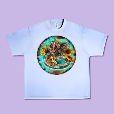 Rattlesnake And Sunflower Urban Heavy Tee Designed By Barkaloodesign