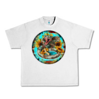 Lunar Rock rattlesnake and sunflower Urban Heavy Tee - BarkalooDesign