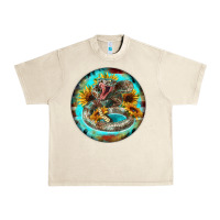 Sandshell rattlesnake and sunflower Urban Heavy Tee - BarkalooDesign