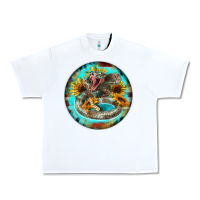 White rattlesnake and sunflower Urban Heavy Tee - BarkalooDesign