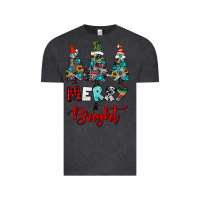 Vintage Black western trees merry and bright christmas Vintage Tee - RanaPortraitStore