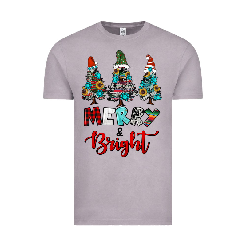 Western Trees Merry And Bright Christmas Vintage Tee by RanaPortraitStore | Teevron