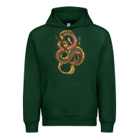 Forest Green green and yellow dragon Urban Hoodie - RanaPortraitStore