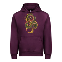 Mauve Wine green and yellow dragon Urban Hoodie - RanaPortraitStore