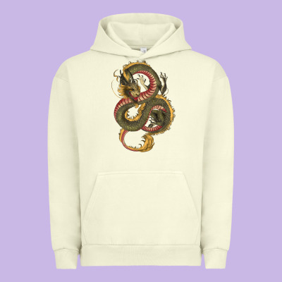 Green And Yellow Dragon Urban Hoodie Designed By Ranaportraitstore
