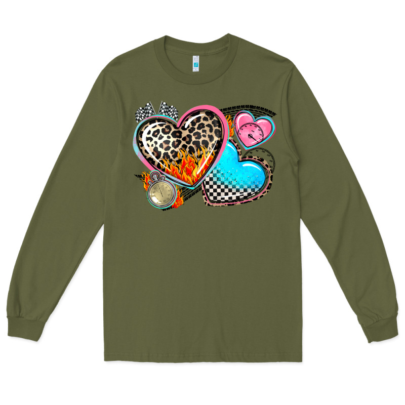 Western Leopard  Racing  Hearts Long Sleeve Tee by AdoDesignShop | Teevron